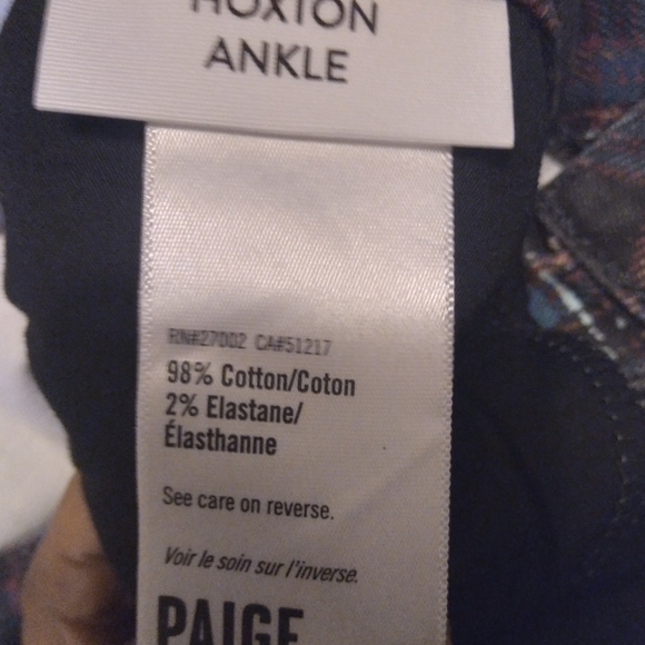 Paige Hoxton Atlantic Tartan Ankle Plaid Jeans, Size: 32 - Picture 7 of 10